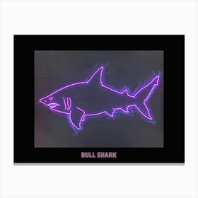 Neon Pink Purple Bull Shark Poster 1 Canvas Print