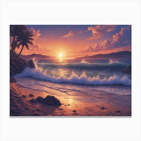 Sunset On The Beach Canvas Print