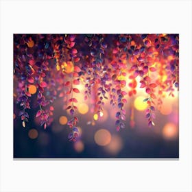 Elegant Colorful With Vibrant Flower Hanging Branches 11 Canvas Print