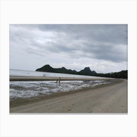 a gloomy beach before storm Canvas Print