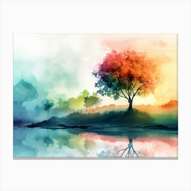 Watercolor Tree Canvas Print