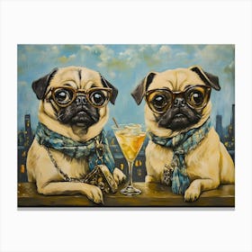 Elegant Pugs 7 Canvas Print