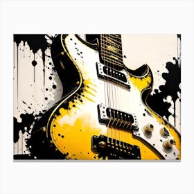 Yellow Electric Guitar Canvas Print