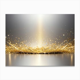 Christmass style sparkling silver gold background Canvas Print