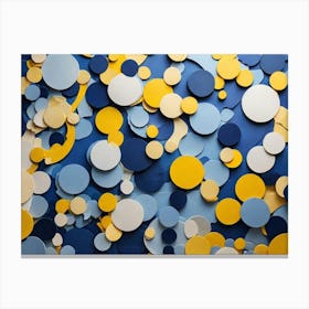 Blue And Yellow Circles 3 Canvas Print