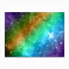Purple Green Gold Galaxy Space Background Canvas Print