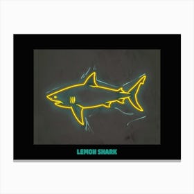 Neon Lemon Shark 2 Poster Canvas Print