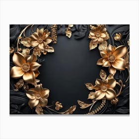 Gold Floral Frame 8 Canvas Print