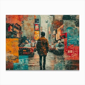 Urban Rhapsody: Collage Narratives of New York Life. New York City 9 Canvas Print