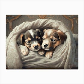 Cosy Puppies 1 Canvas Print