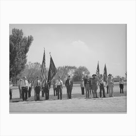 Members Of The American Legion And Boy Scouts Stand At Attention While Chief Justice Stone Delivered The Oath Canvas Print