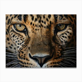 African Leopard Close Up Realism 4 Canvas Print