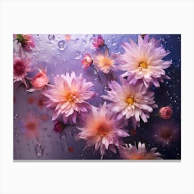 Flowers In Rain Canvas Print