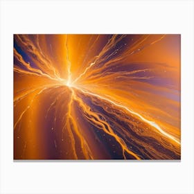 Abstract Image Of A Bright, Golden Light Bursting Outwards, Resembling A Star Explosion Or A Burst Of Energy Canvas Print