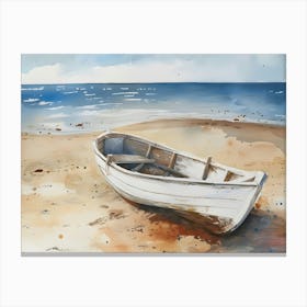 Boat On The Beach Canvas Print