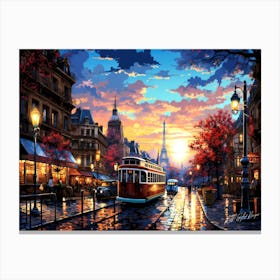 Late Afternoon Streets - Paris At Sunset Canvas Print