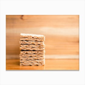 Stack Of Swedish Crispbread 1 Canvas Print