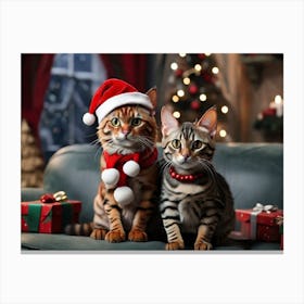 Christmas Cats Canvas Print