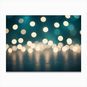 A Dark Blue Background With A Soft Glow Of White Lights Canvas Print