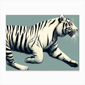 Running tiger wall art poster Canvas Print