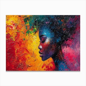 Colorful Chronicles: Abstract Narratives of History and Resilience. Portrait Of African Woman 1 Canvas Print