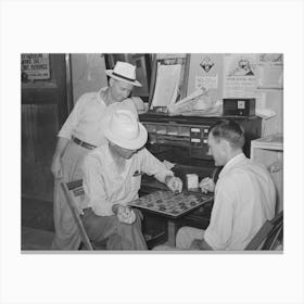 Game Of Checkers At Oil Workers Union Headquarters, Seminole, Oklahoma By Russell Lee Canvas Print