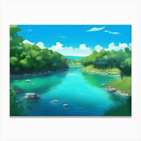 Sakura River Canvas Print