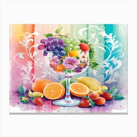 Fruit In A Glass, Still Kitchen Canvas Print