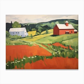 Red Barn - expressionism Canvas Print