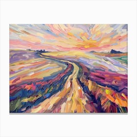 Abstract Sunset Over Iowa Landscape Canvas Print