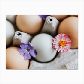 Eggs And Flowers 3 Canvas Print