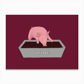 Wine Pig Canvas Print