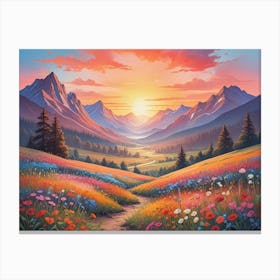 Sunset In The Mountains 6 Canvas Print