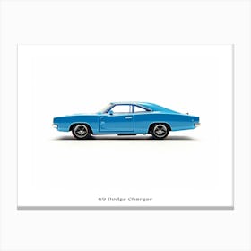 Toy Car 69 Dodge Charger Blue Poster Canvas Print