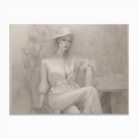 Woman In A Hat Canvas Print