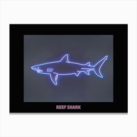 Neon Pink White Tip Reef Shark Poster 3 Canvas Print