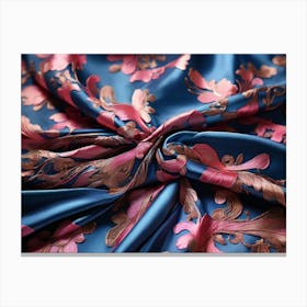 Floral Silk Fabric Canvas Print