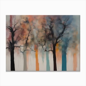 Trees In The Forest Abstract Forest Canvas Print