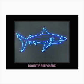 Neon Pink Blacktip Reef Shark Poster 5 Canvas Print
