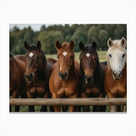 Group Of Horses Canvas Print