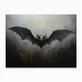 Gothic Bat Halloween Painting Canvas Print