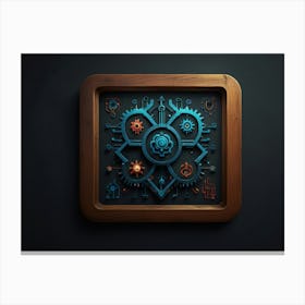 Clock With Gears Canvas Print