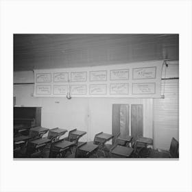 Southeast Missouri Farms, Interior Of Schoolhouse, La Forge, Missouri By Russell Lee Canvas Print