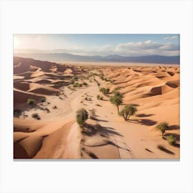 Desert Landscape From Drone 6 Canvas Print