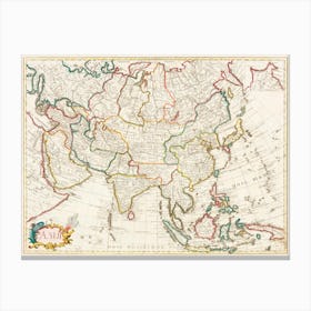 Map Of Asia Canvas Print
