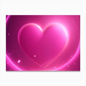 A Glowing Pink Heart Vibrant Horizontal Composition 72 Canvas Print