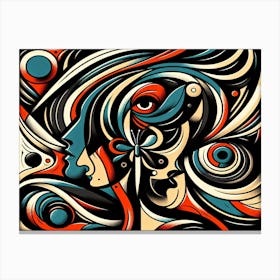 Rich Dynamic Abstract with Butterfly II Canvas Print
