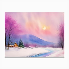 Winter Landscape Painting Canvas Print