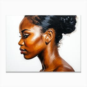 Side Profile Of Beautiful Woman Oil Painting 131 Canvas Print