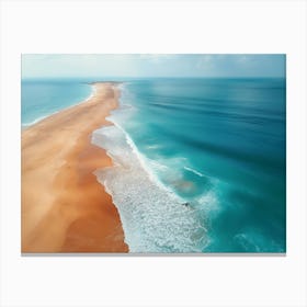 Sandy Beach, Turquoise Sea Water Canvas Print